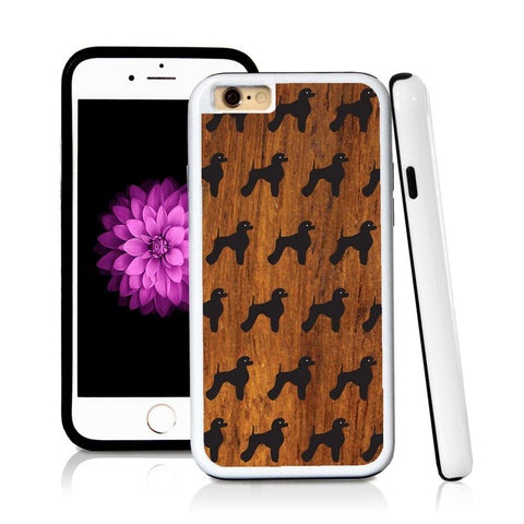 iPhone 6 case Poodle standing in Wood Texture with hard plastic & rubber protective cover