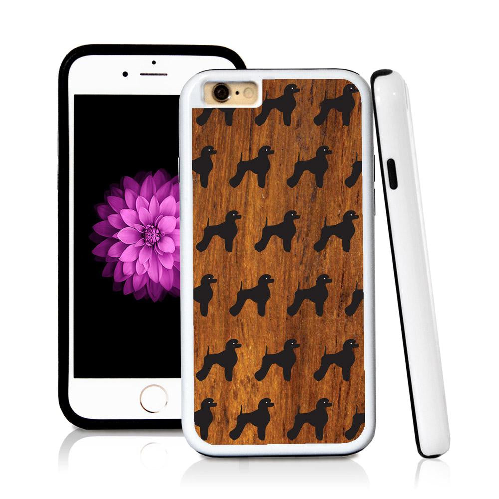 iPhone 6 case Poodle standing in Wood Texture with hard plastic and rubber protective cover