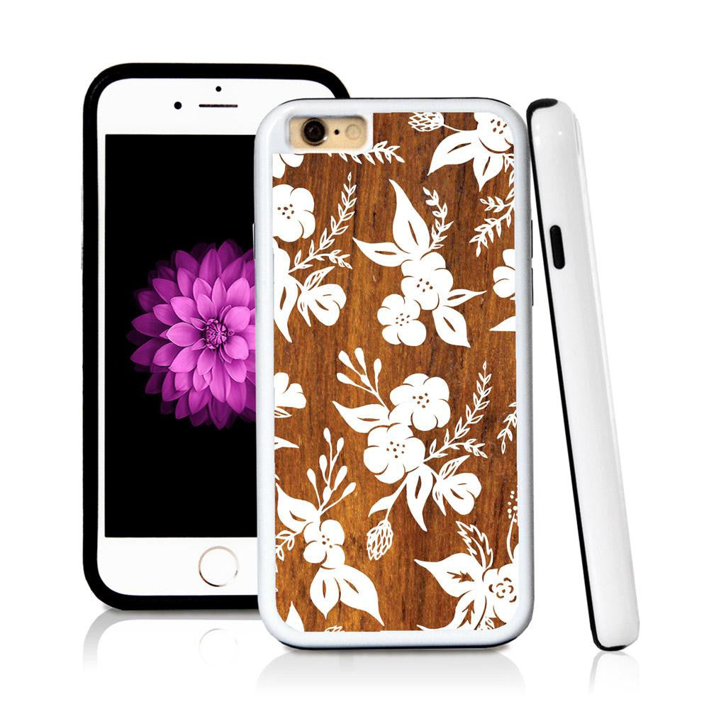 iPhone 6 case Solid flowal clusters in Wood Texture with hard plastic & rubber protective cover