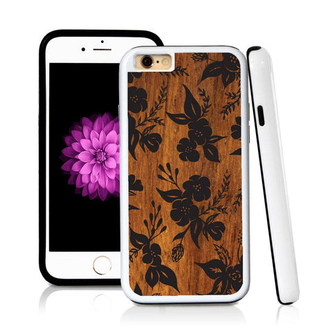 iPhone 6 case Solid flowal clusters in Wood Texture with hard plastic and rubber protective cover