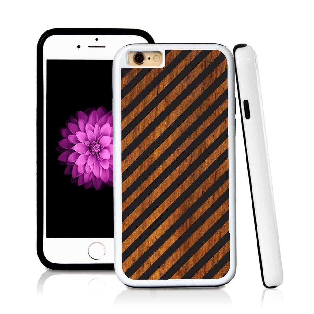 iPhone 6 case Stripe angle in Wood Texture with hard plastic & rubber protective cover