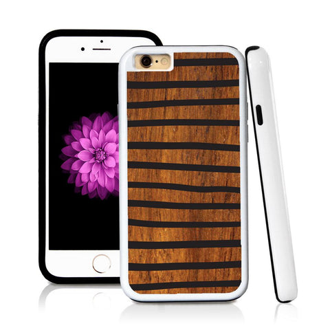 iPhone 6 case Stripes close together in Wood Texture with hard plastic and rubber protective cover