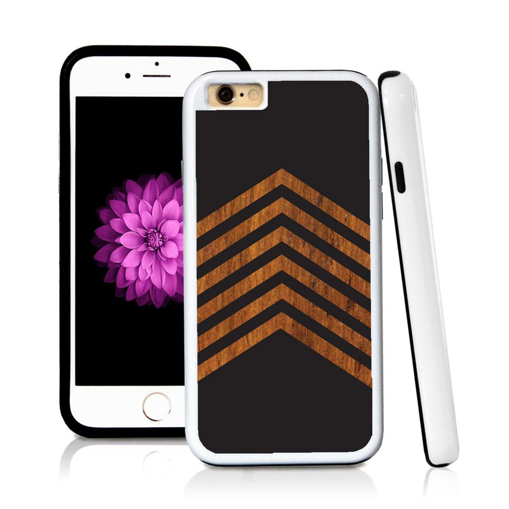 iPhone 6 case Stripes six negative color in Wood Texture with hard plastic & rubber protective cover