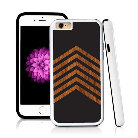 iPhone 6 case Stripes six negative color in Wood Texture with hard plastic & rubber protective cover