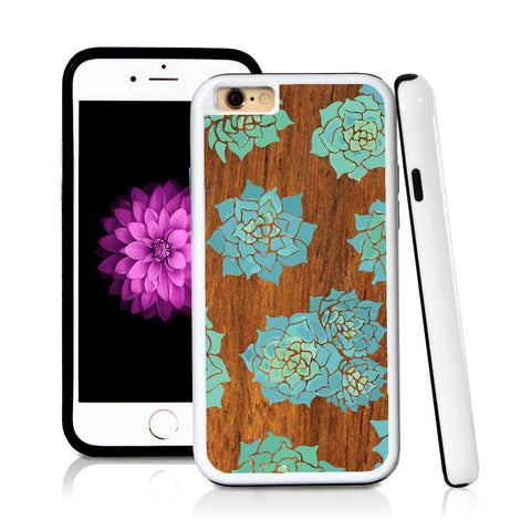 iPhone 6 case Succulent three in Wood Texture with hard plastic & rubber protective cover