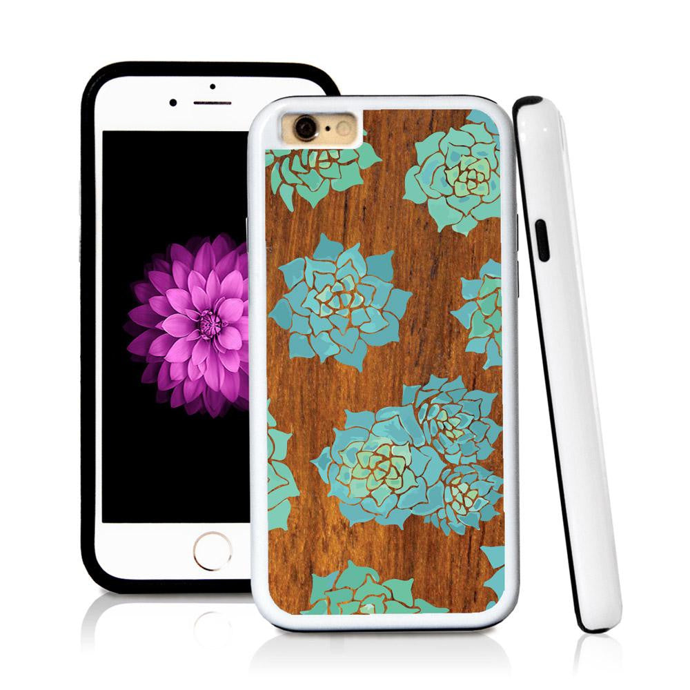 iPhone 6 case Succulent three in Wood Texture with hard plastic and rubber protective cover