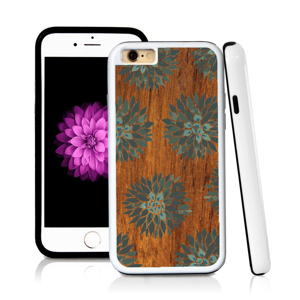 iPhone 6 case Succulent two in Wood Texture with hard plastic & rubber protective cover