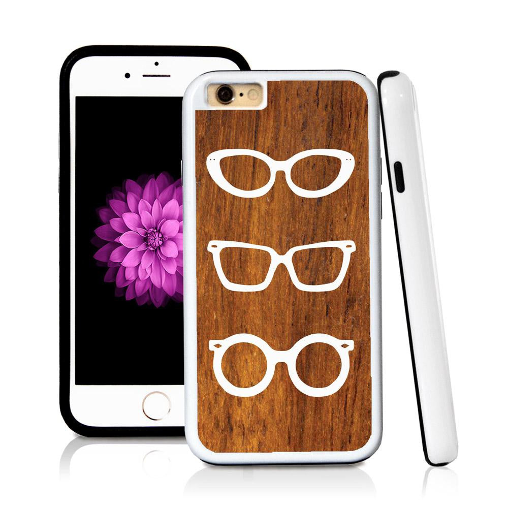 iPhone 6 case Sunglasses three in Wood Texture with hard plastic & rubber protective cover