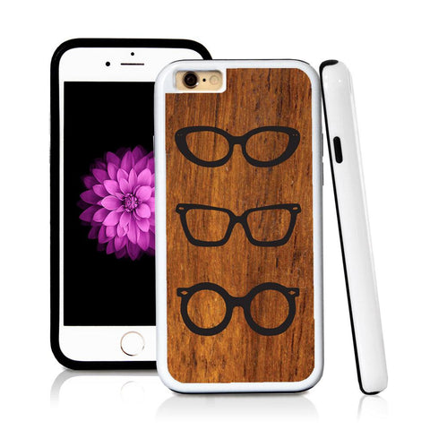 iPhone 6 case Sunglasses three in Wood Texture with hard plastic and rubber protective cover