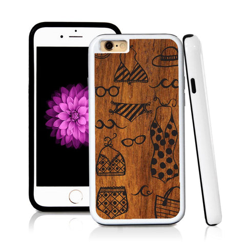 iPhone 6 case Swim vintage scene in Wood Texture with hard plastic and rubber protective cover