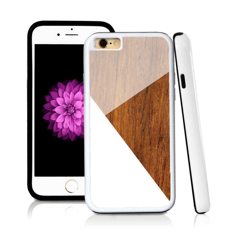 iPhone 6 case Three abstract modern simple sections in Wood Texture with hard plastic & rubber protective cover