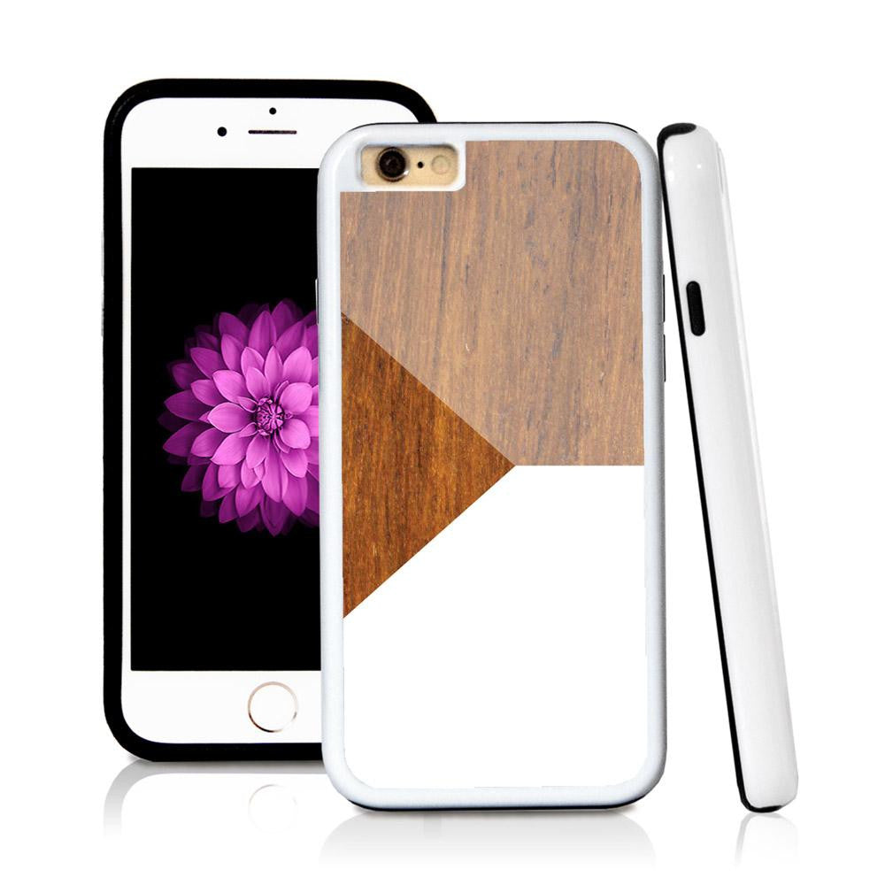 iPhone 6 case Three sections triangle left in Wood Texture with hard plastic & rubber protective cover