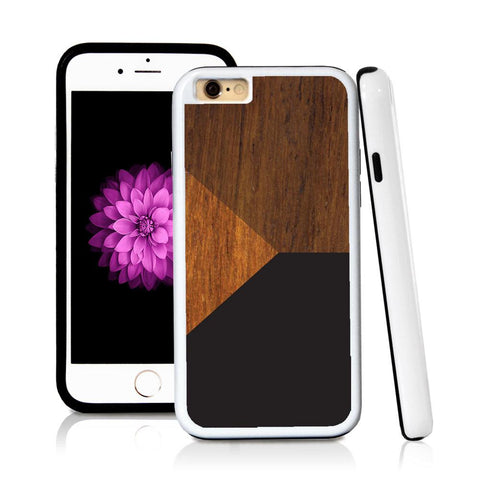 iPhone 6 case Three sections triangle left in Wood Texture with hard plastic and rubber protective cover