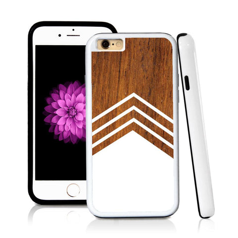 iPhone 6 case Three stripe triangle bottom in Wood Texture with hard plastic & rubber protective cover