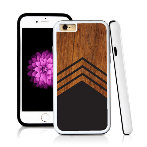 iPhone 6 case Three stripe triangle bottom in Wood Texture with hard plastic and rubber protective cover