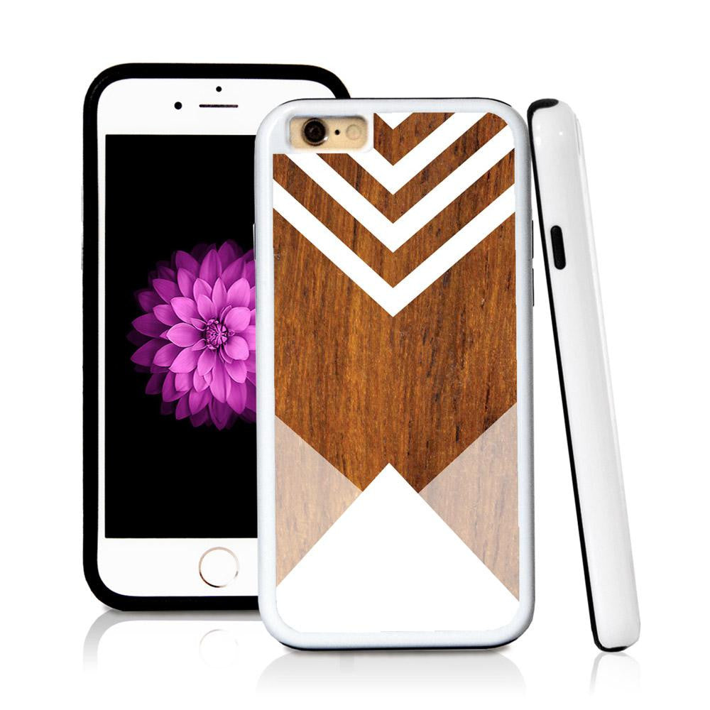 iPhone 6 case Triangle bottom stripes top in Wood Texture with hard plastic & rubber protective cover