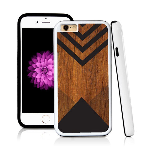 iPhone 6 case Triangle bottom stripes top in Wood Texture with hard plastic and rubber protective cover