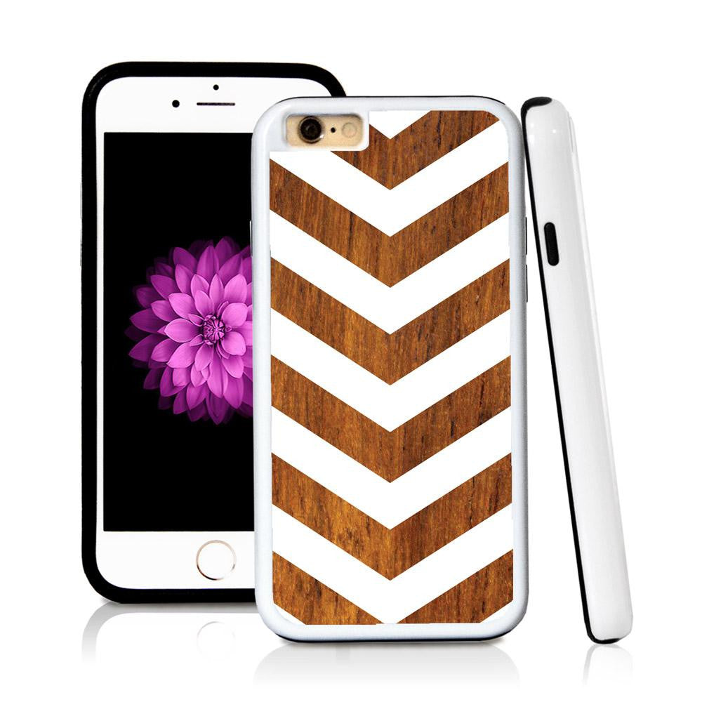 iPhone 6 case V stripe seven in Wood Texture with hard plastic & rubber protective cover