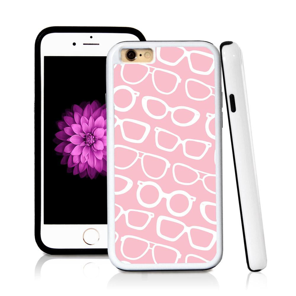 iPhone 6 case Sunglass pattern in Light Pink with hard plastic & rubber protective cover