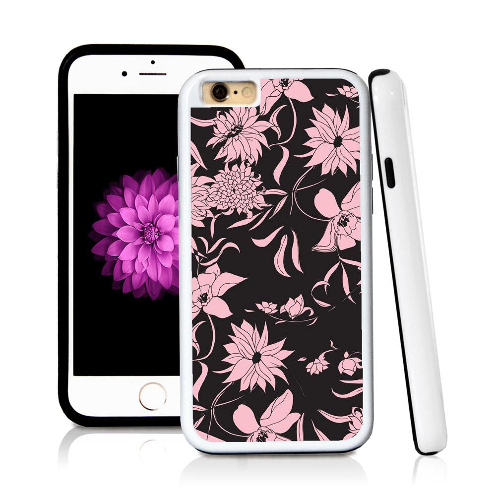 iPhone 6 case Botanical flowers in Light Pink with hard plastic and rubber protective cover