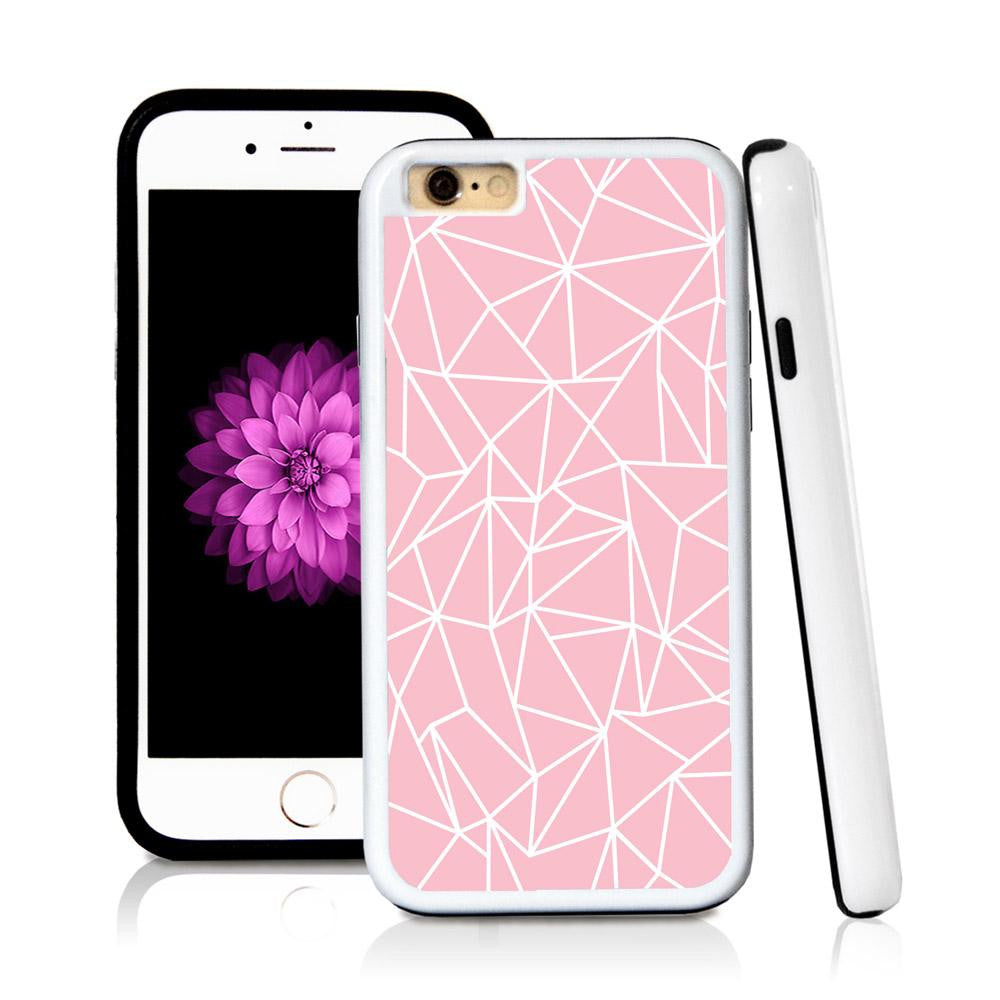 iPhone 6 case Abstract lines in Light Pink with hard plastic & rubber protective cover