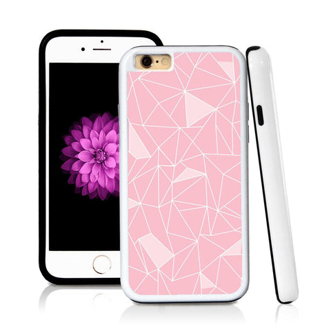 iPhone 6 case Abstract lines with solid colors in Light Pink with hard plastic & rubber protective cover