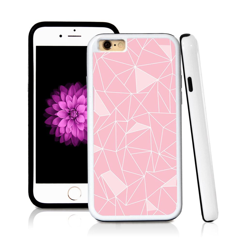 iPhone 6 case Abstract lines with solid colors in Light Pink with hard plastic and rubber protective cover