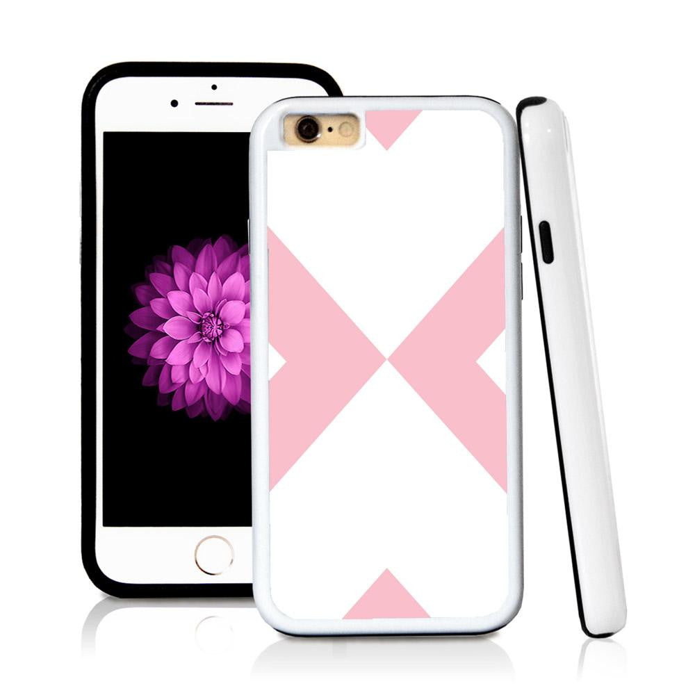 iPhone 6 case Abstract x in Light Pink with hard plastic & rubber protective cover