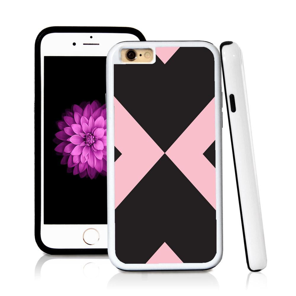 iPhone 6 case Abstract x in Light Pink with hard plastic and rubber protective cover