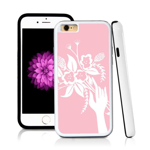 iPhone 6 case Boquette illustration in Light Pink with hard plastic & rubber protective cover