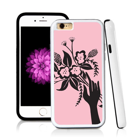 iPhone 6 case Boquette illustration in Light Pink with hard plastic and rubber protective cover