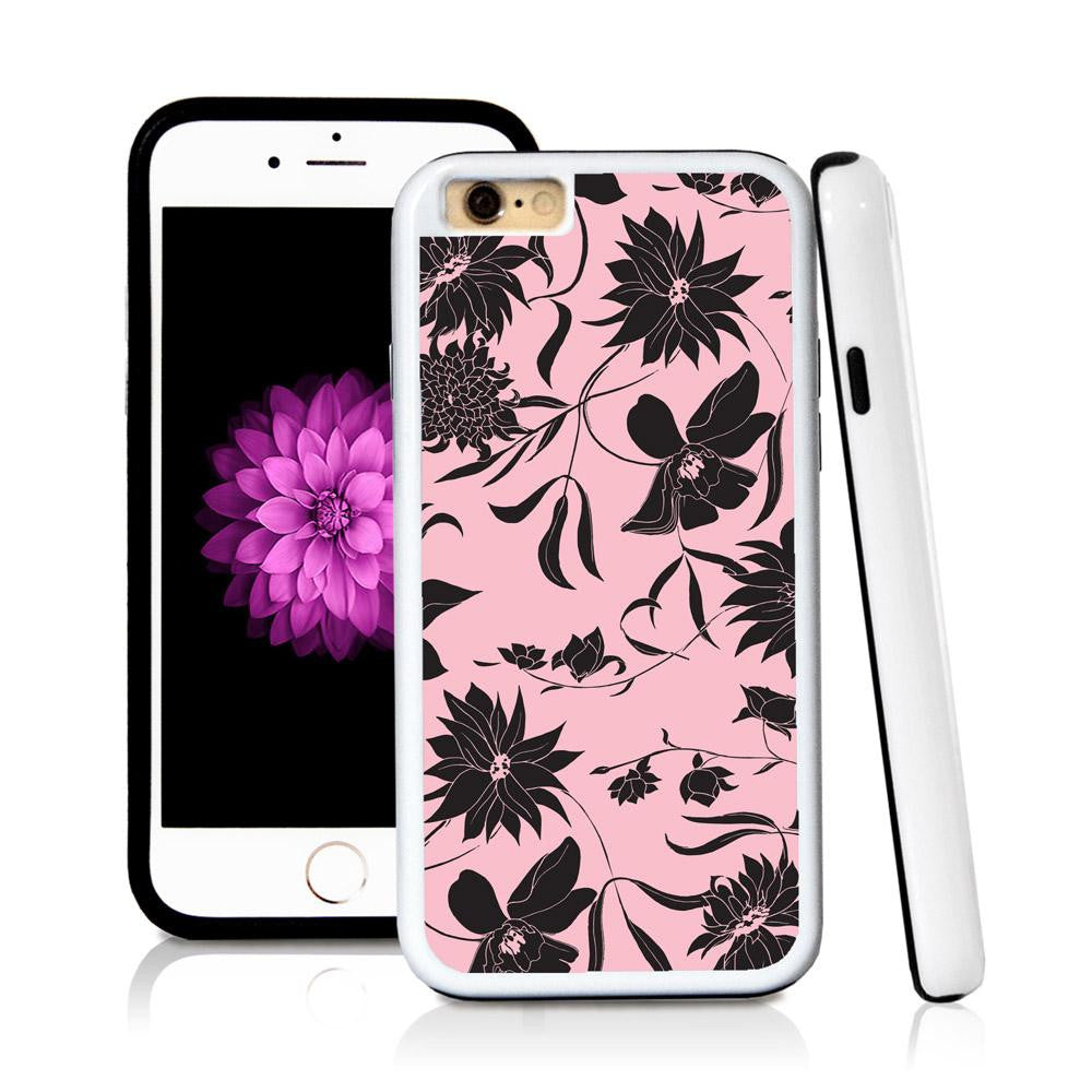 iPhone 6 case Botanical flowers in Light Pink with hard plastic and rubber protective cover