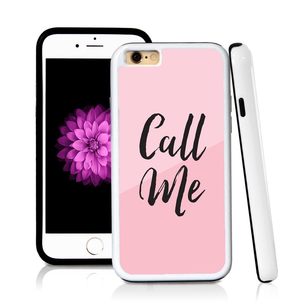 iPhone 6 case Call me in Light Pink with hard plastic and rubber protective cover