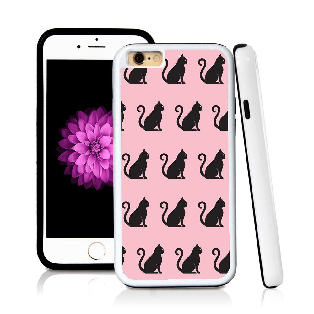 iPhone 6 case Cat sitting in Light Pink with hard plastic and rubber protective cover