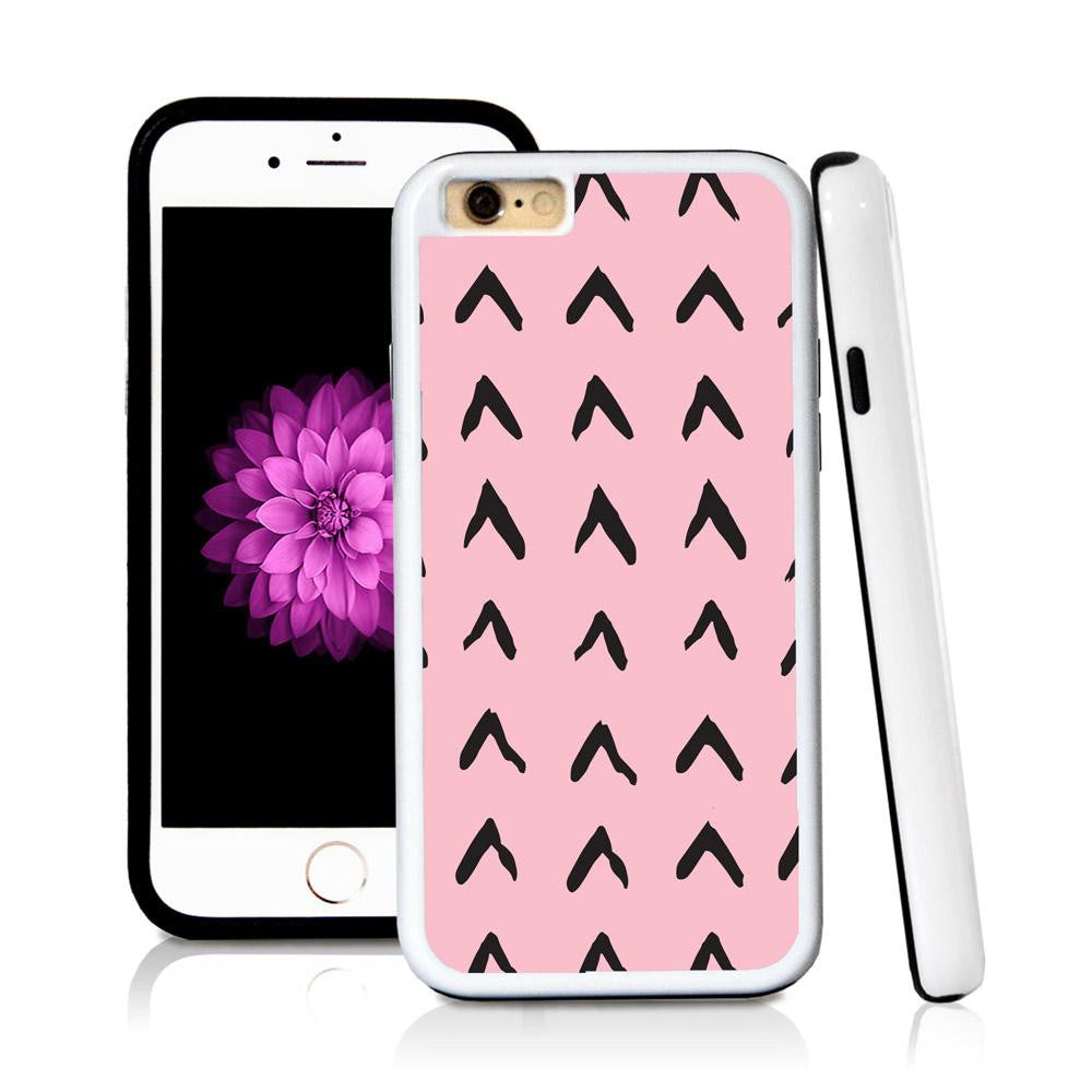 iPhone 6 case Chevron large pattern in Light Pink with hard plastic and rubber protective cover