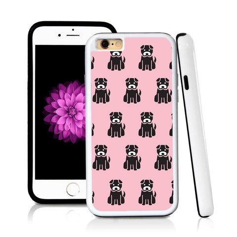 iPhone 6 case Dog sitting in Light Pink with hard plastic & rubber protective cover