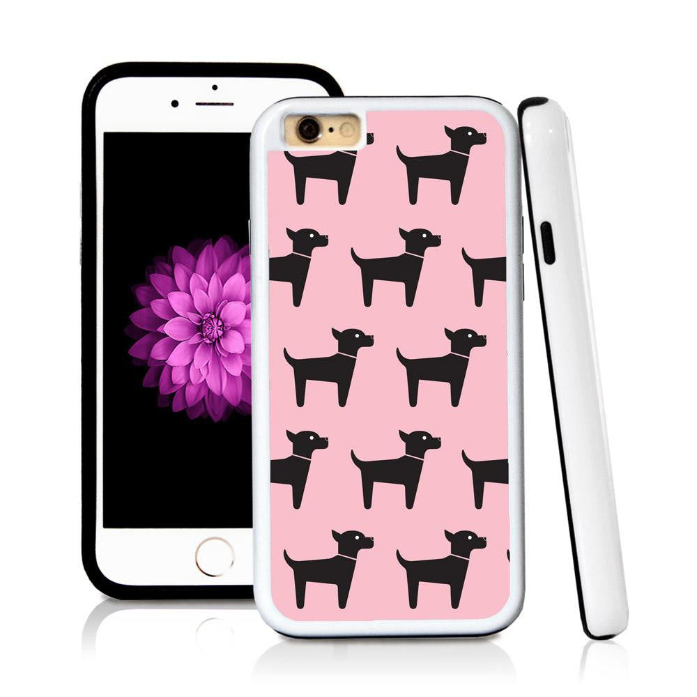 iPhone 6 case Dog standing in Light Pink with hard plastic & rubber protective cover