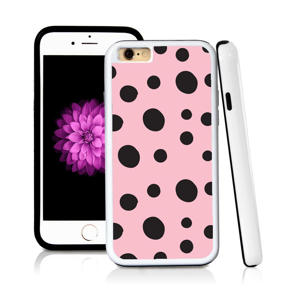 iPhone 6 case Dot pattern in Light Pink with hard plastic and rubber protective cover