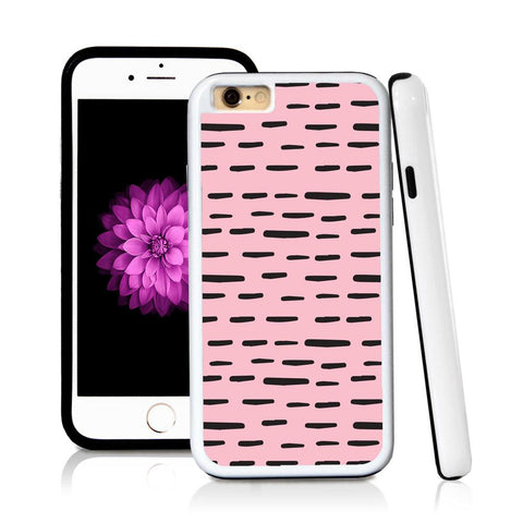 iPhone 6 case Dot stripe pattern in Light Pink with hard plastic and rubber protective cover