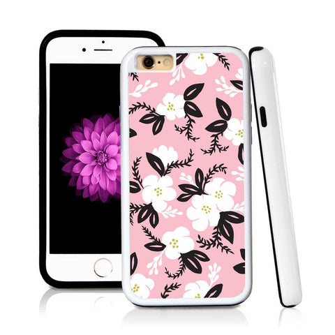 iPhone 6 case Flower cartoony painted in Light Pink with hard plastic & rubber protective cover