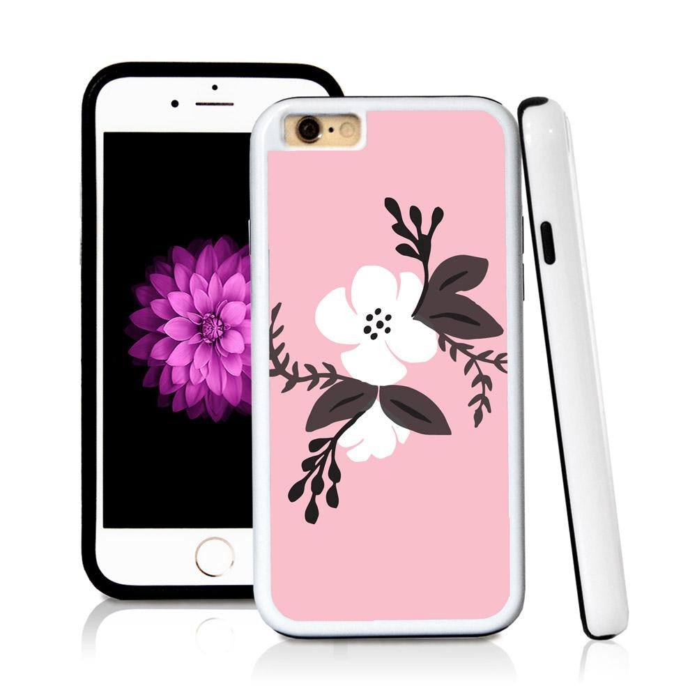 iPhone 6 case Flower cluster centered in Light Pink with hard plastic & rubber protective cover