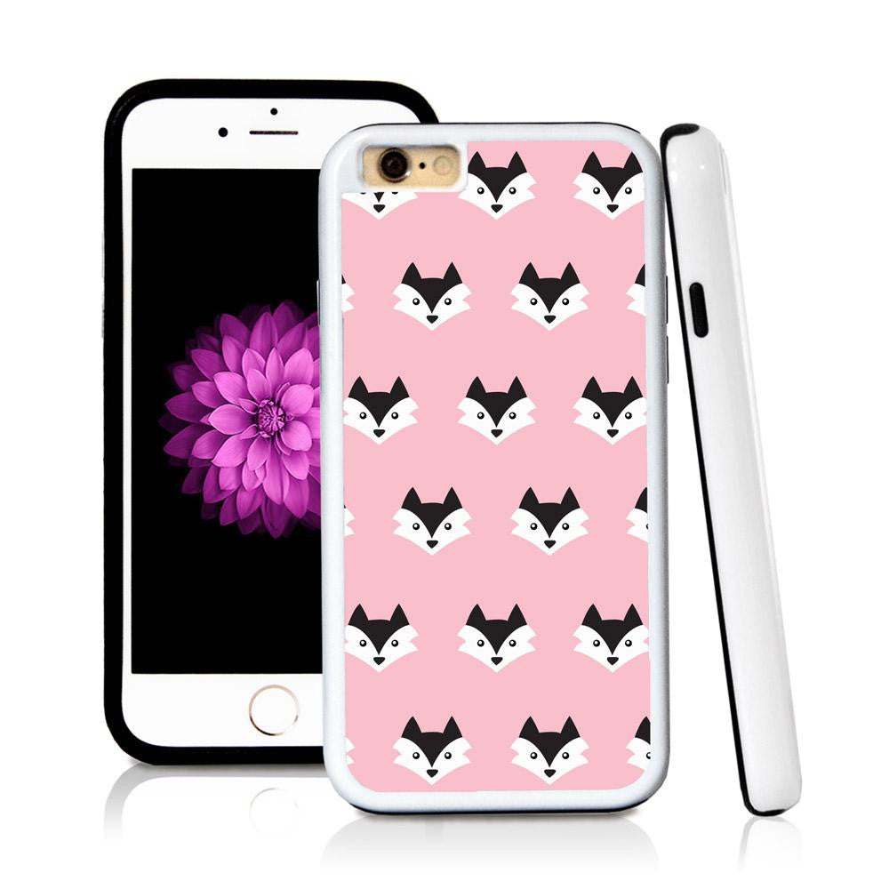 iPhone 6 case Foxes in Light Pink with hard plastic & rubber protective cover