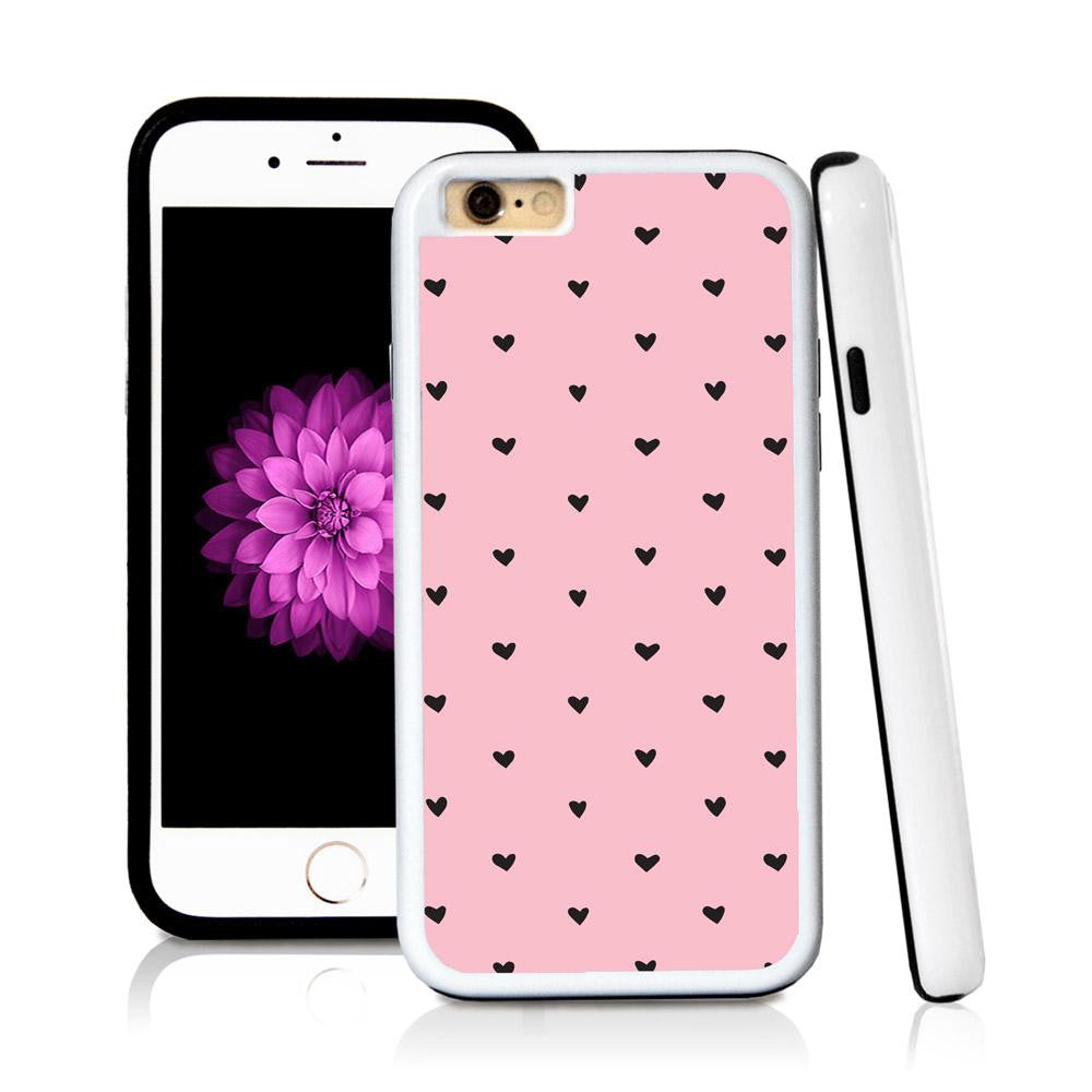 iPhone 6 case Heart pattern in Light Pink with hard plastic and rubber protective cover