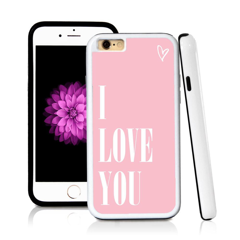 iPhone 6 case I love you in Light Pink with hard plastic & rubber protective cover