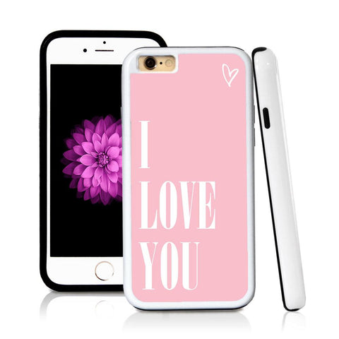 iPhone 6 case I love you in Light Pink with hard plastic & rubber protective cover