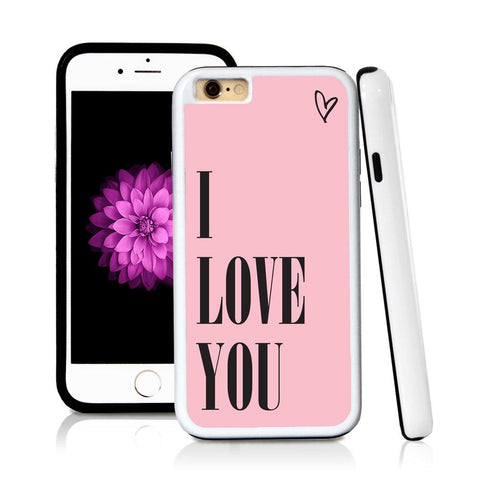 iPhone 6 case I love you in Light Pink with hard plastic and rubber protective cover