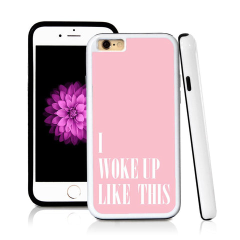 iPhone 6 case I woke up like this in Light Pink with hard plastic & rubber protective cover