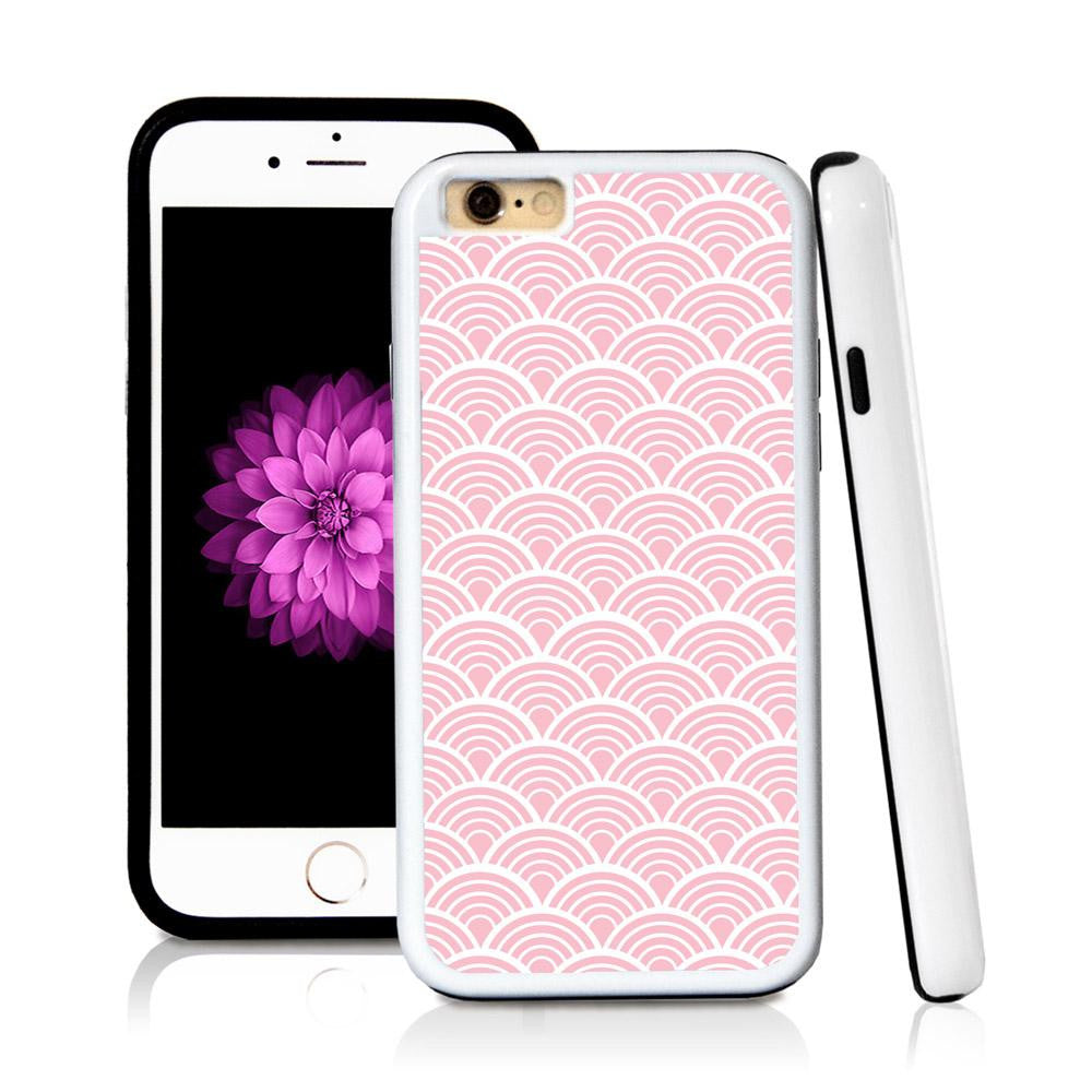 iPhone 6 case Japanese wave outline in Light Pink with hard plastic & rubber protective cover