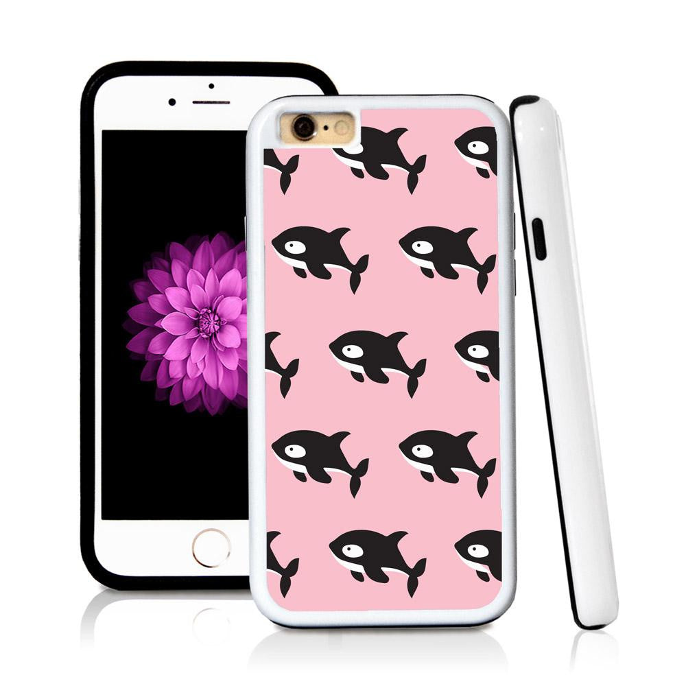 iPhone 6 case Killer whales in Light Pink with hard plastic and rubber protective cover