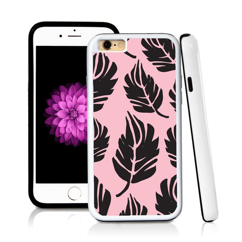 iPhone 6 case Large leaves in Light Pink with hard plastic and rubber protective cover